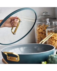 Stanley Tucci Ceramic Nonstick Essential Stanley Pan W/ Lid - Venetian Teal 