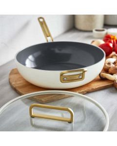 Stanley Tucci Ceramic Nonstick Essential Stanley Pan W/ Lid - Carrera White 