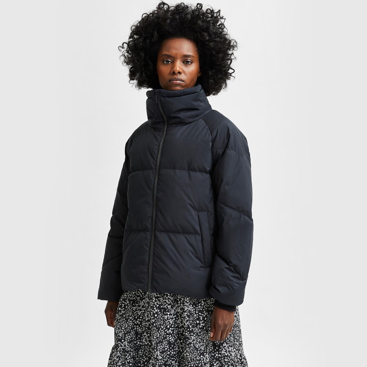 Daisy Down Short Box Jacket - Black 