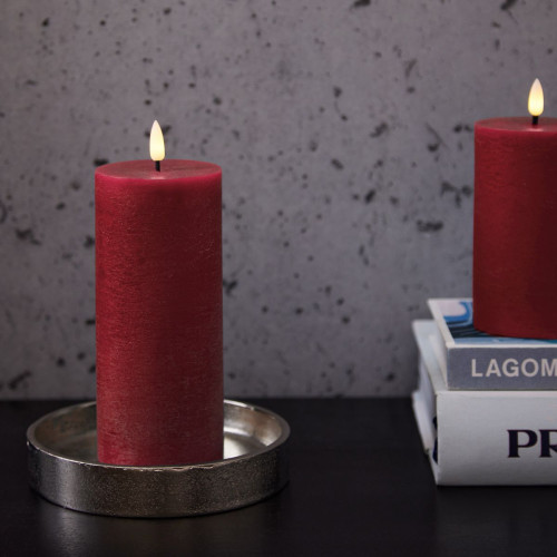 Red LED Pillar Candle - Large