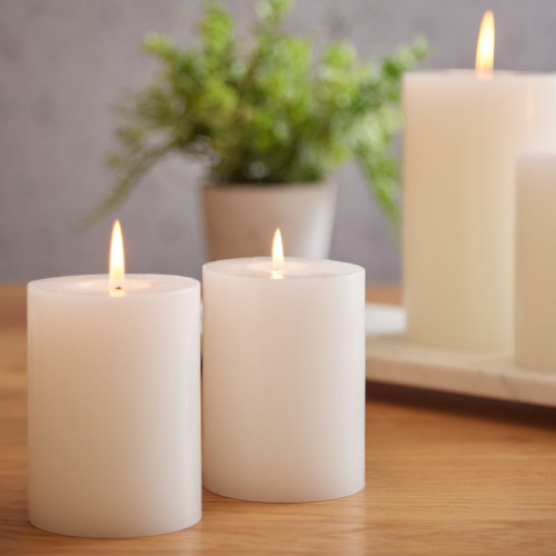 Bliss White Candle Medium - Set of 2