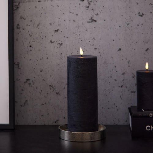 Large Black LED Pillar Candle
