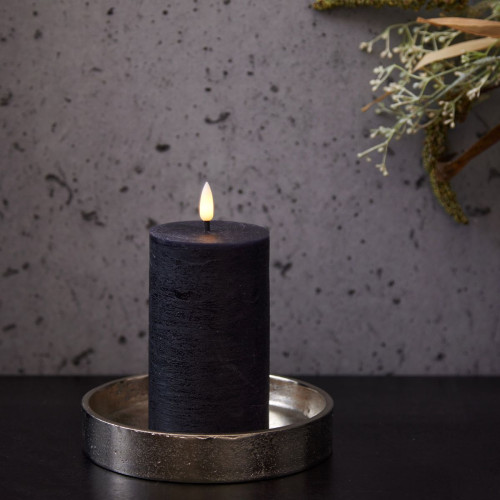 Small Black LED Pillar Candle 