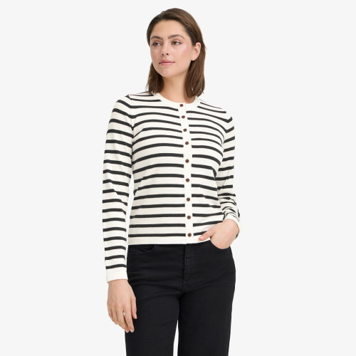 Button Stripe Cardigan