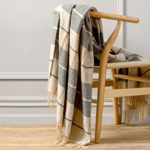 Woodland Beige Lambswool Throw