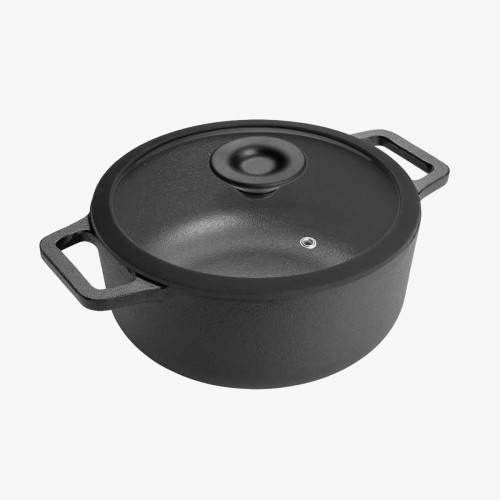 Cast Iron Casserole Pot With Glass Lid