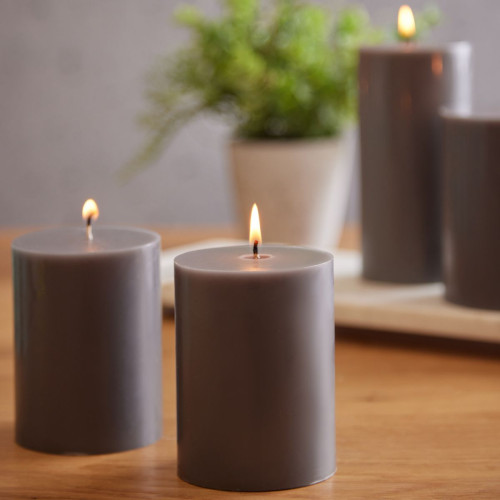 Dark Wood Candle Medium - Set of 2