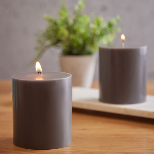 Dark Wood Candle Short - Set of 2