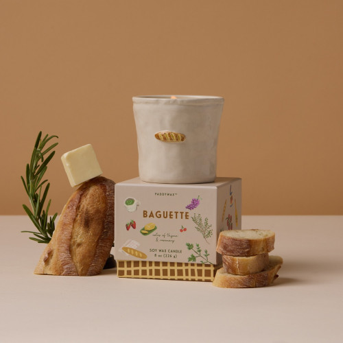 Embossed Ceramic Candle - French Baguette