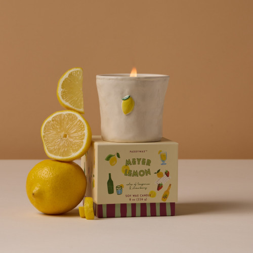 Embossed Ceramic Candle - Meyer Lemon