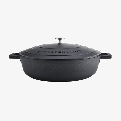 Cast Aluminium Shallow Casserole Dish - Black