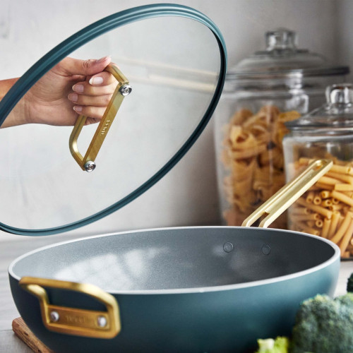 Stanley Tucci Ceramic Nonstick Essential Stanley Pan W/ Lid - Venetian Teal 