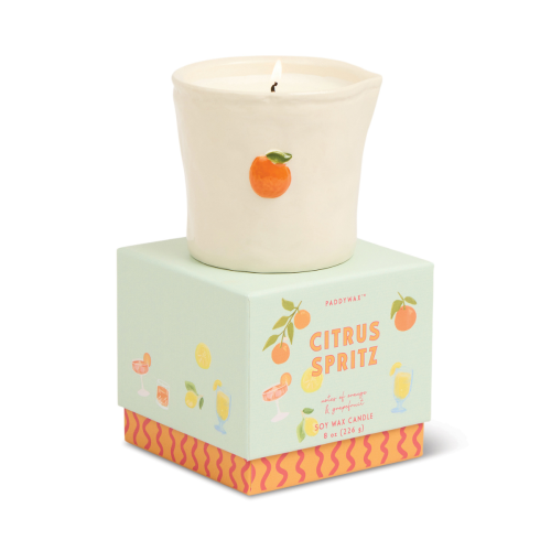 Embossed Ceramic Candle - Citrus Spritz
