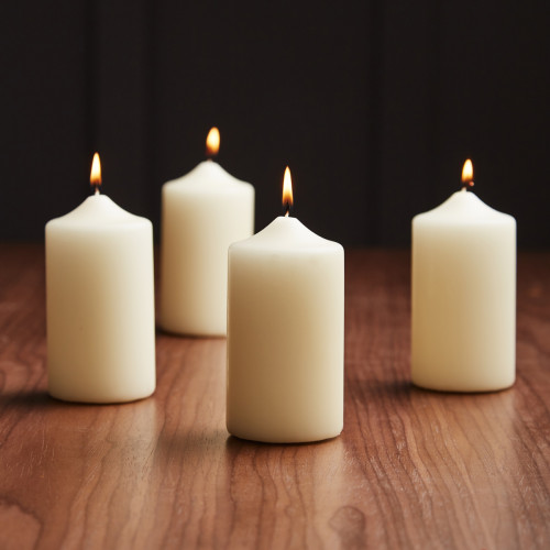 Ivory Pillar Candle 10x8cm - Set of 4