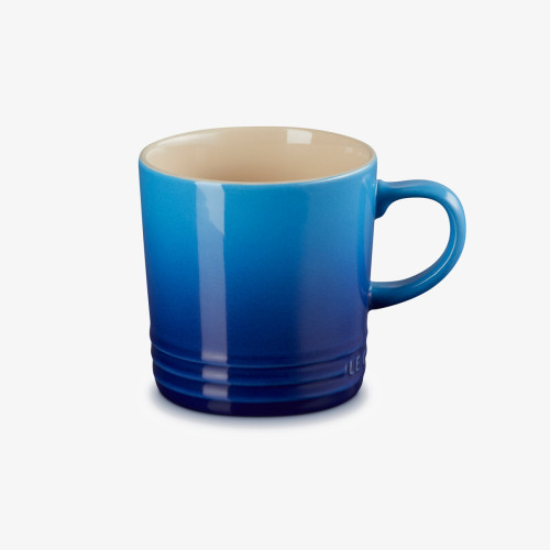le cresuet stoneware mug in an azure blue colour