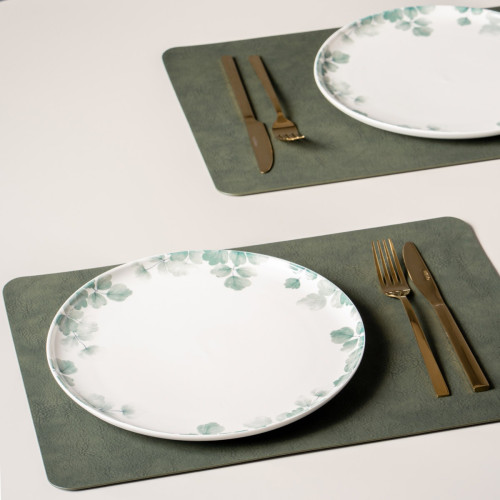 Green Faux Leather Placemat - Set of 6