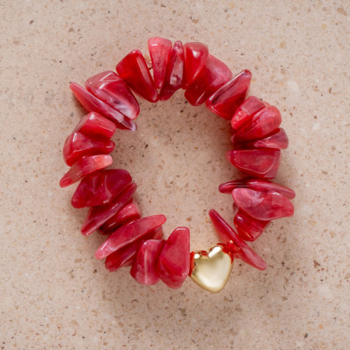 Red Textured Bracelet
