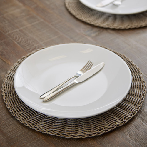 Grey Faux Rattan Placemat - Set of 6