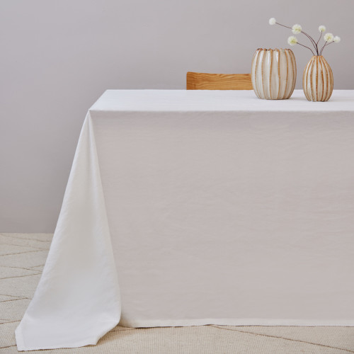 Cotton Linen Tablecloth Collection - White