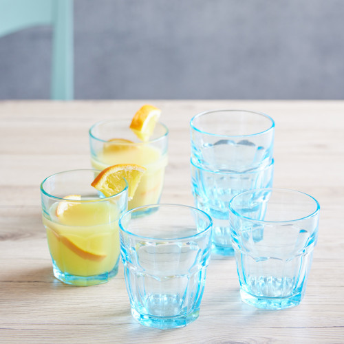 rock bar ice blue 266ml juice glass in a set of 6