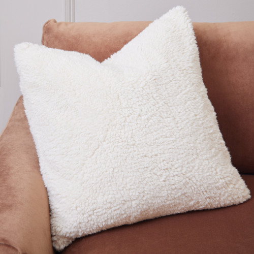 Cream Sherpa Cushion - Large