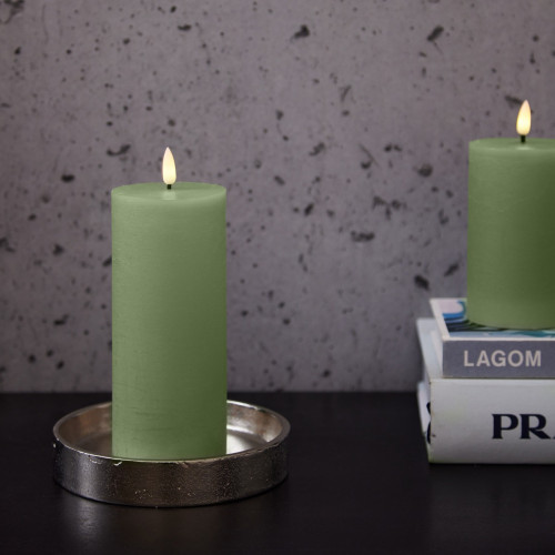LED Pillar Candle Jade - Medium