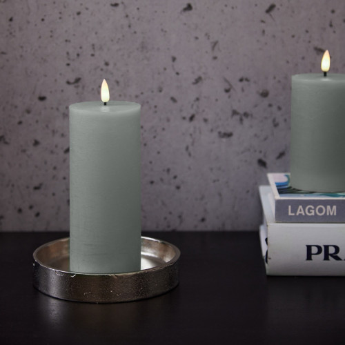 LED Pillar Candle Mist - Medium