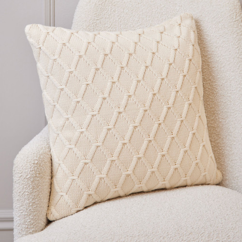 Natural Cable Diamond Cushion-Large