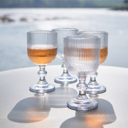 riviera ribbed red wine glass in a set of 4