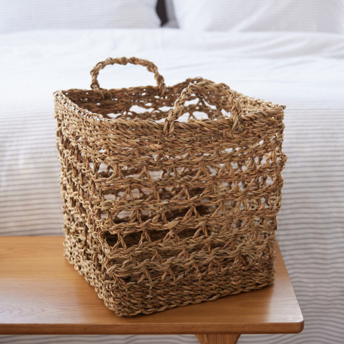 Seagrass Square Woven Basket Medium 