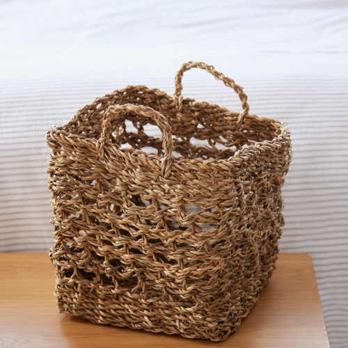 Seagrass Square Woven Basket Small 