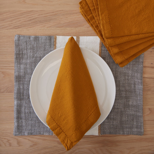  Ochre Slub Napkin - Set of 6 