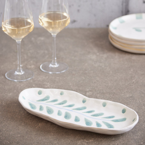 Leaf Splash Oval Platter 
