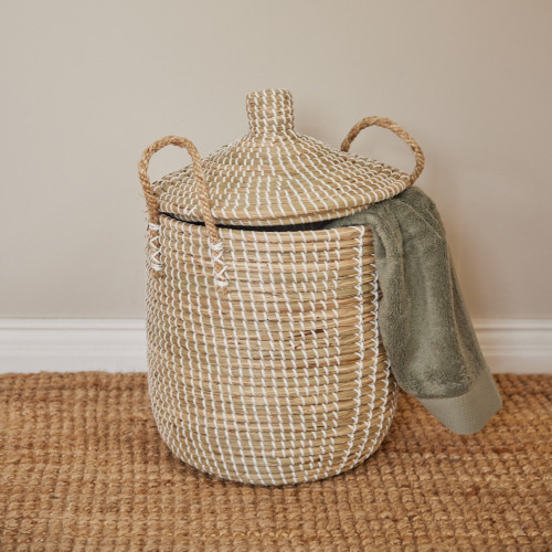 Tanami Laundry Basket In Seagrass Jute - Medium