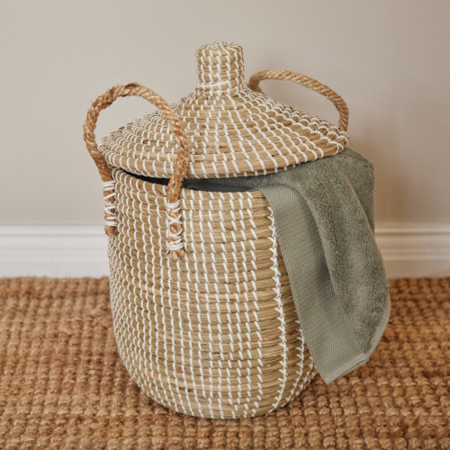 Tanami Laundry Basket In Seagrass Jute - Small
