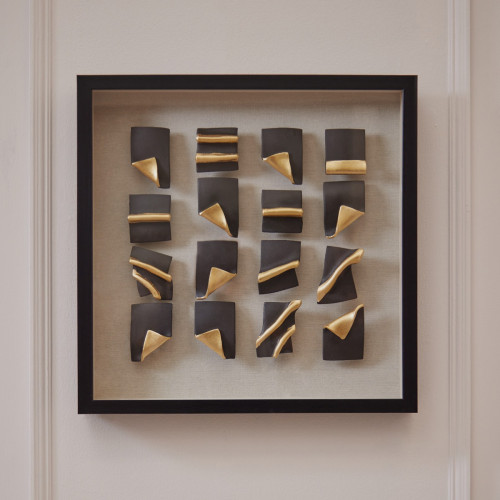3D Ceramic Black & Gold Wall Art 