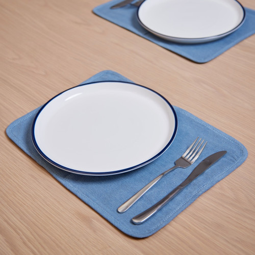 Washed Denim Placemat - Set Of 6