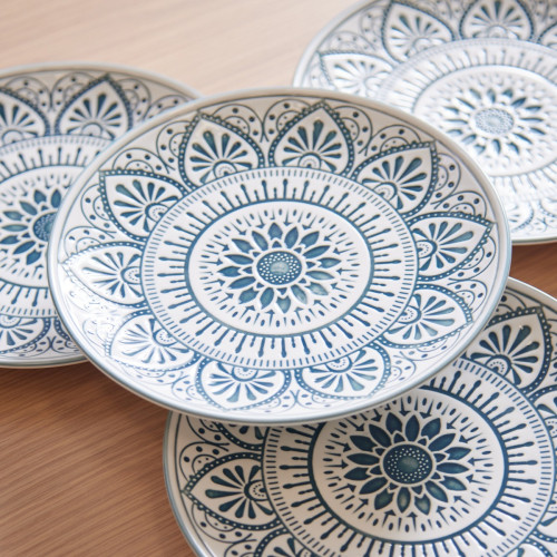 Nandi Accent Plate Teal - Set Of 4