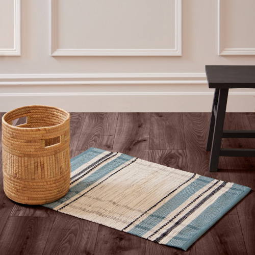 Aqua Blue Madras Rug 