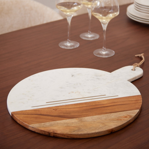 Oversized Marble And Wood Board