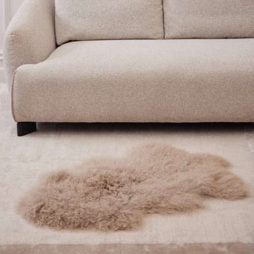 Tibetan Sheepskin Rug - Dark Beige