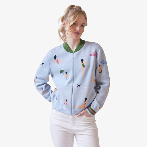 Beach Print Bomber
