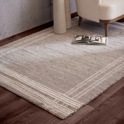 Badavi Grey Wool Rug 