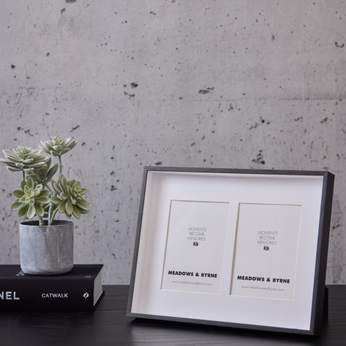 Black Double Photo Frame 5X7