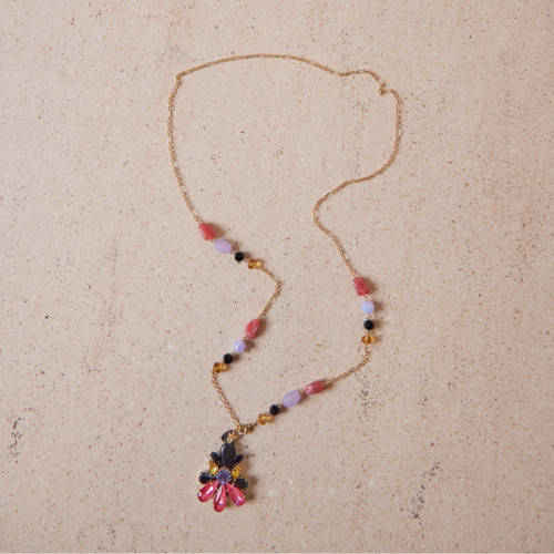 Violetta Flower Pendant Necklace
