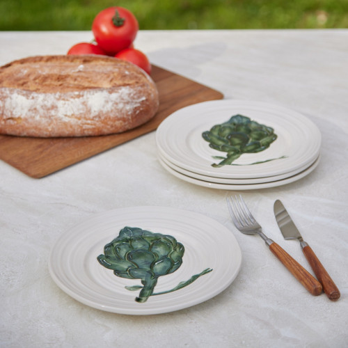 Artichoke Hand Painted Plate - Set Of 4            