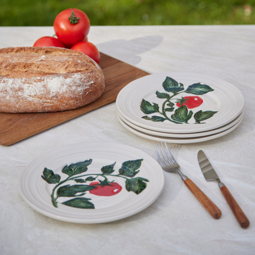 Vine Hand Painted Plate - Set Of 4        