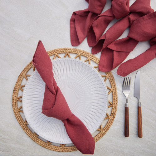 Linen Cotton Napkin Brique - Set of 6