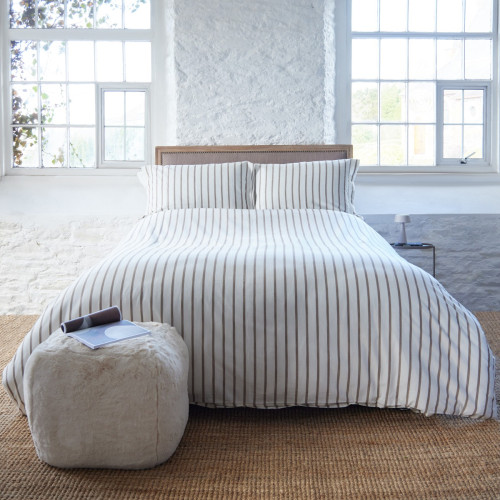 Taupe & White Stripe Duvet Set 
