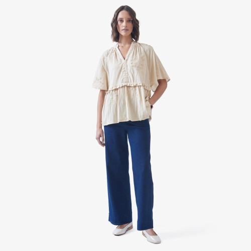 Jalia Embroidered Top